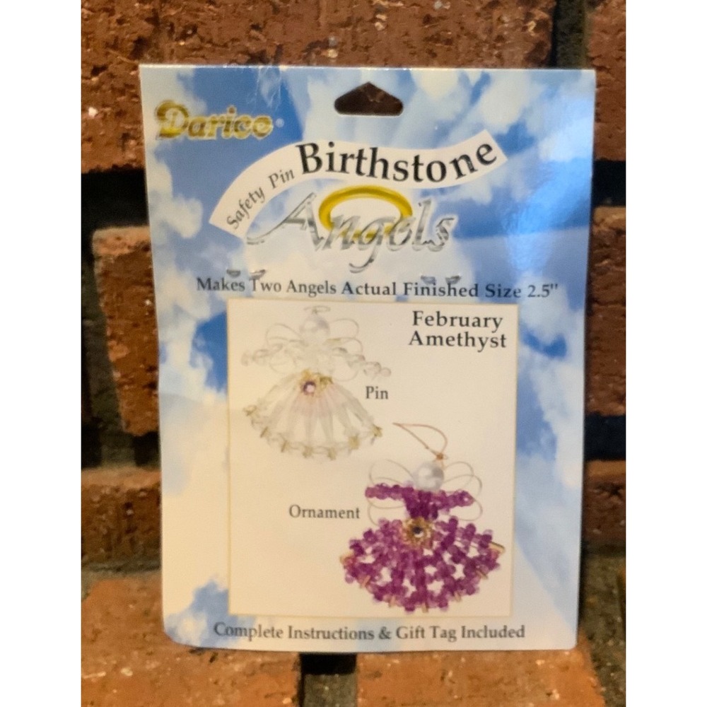 Darice Birthstone Angels Kit February Amethyst‎ Purple Beaded Pin Ornament